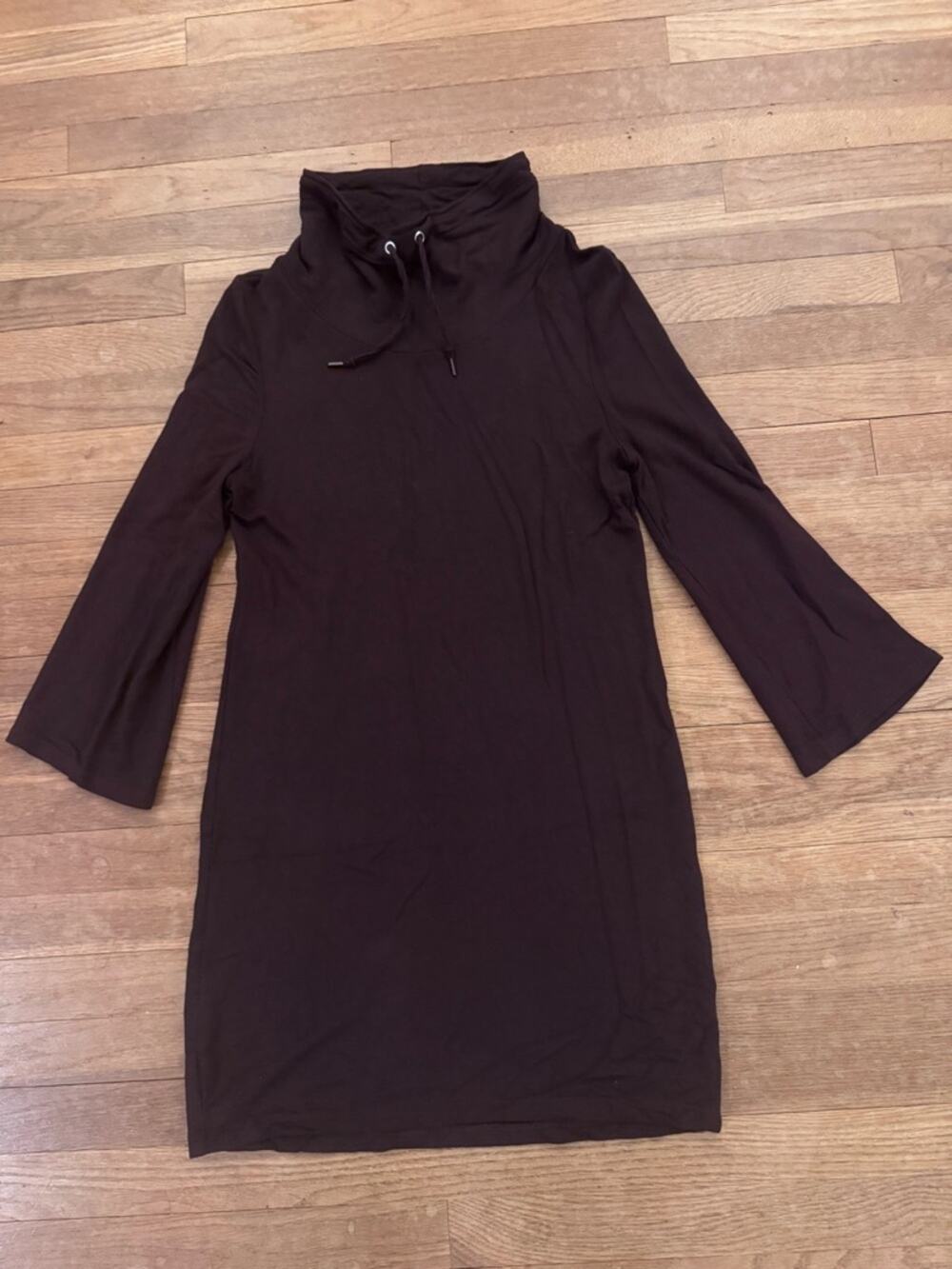 LOFT Women's Dark Brown Knee Length Cowl Neck Dress - Size S
b89
